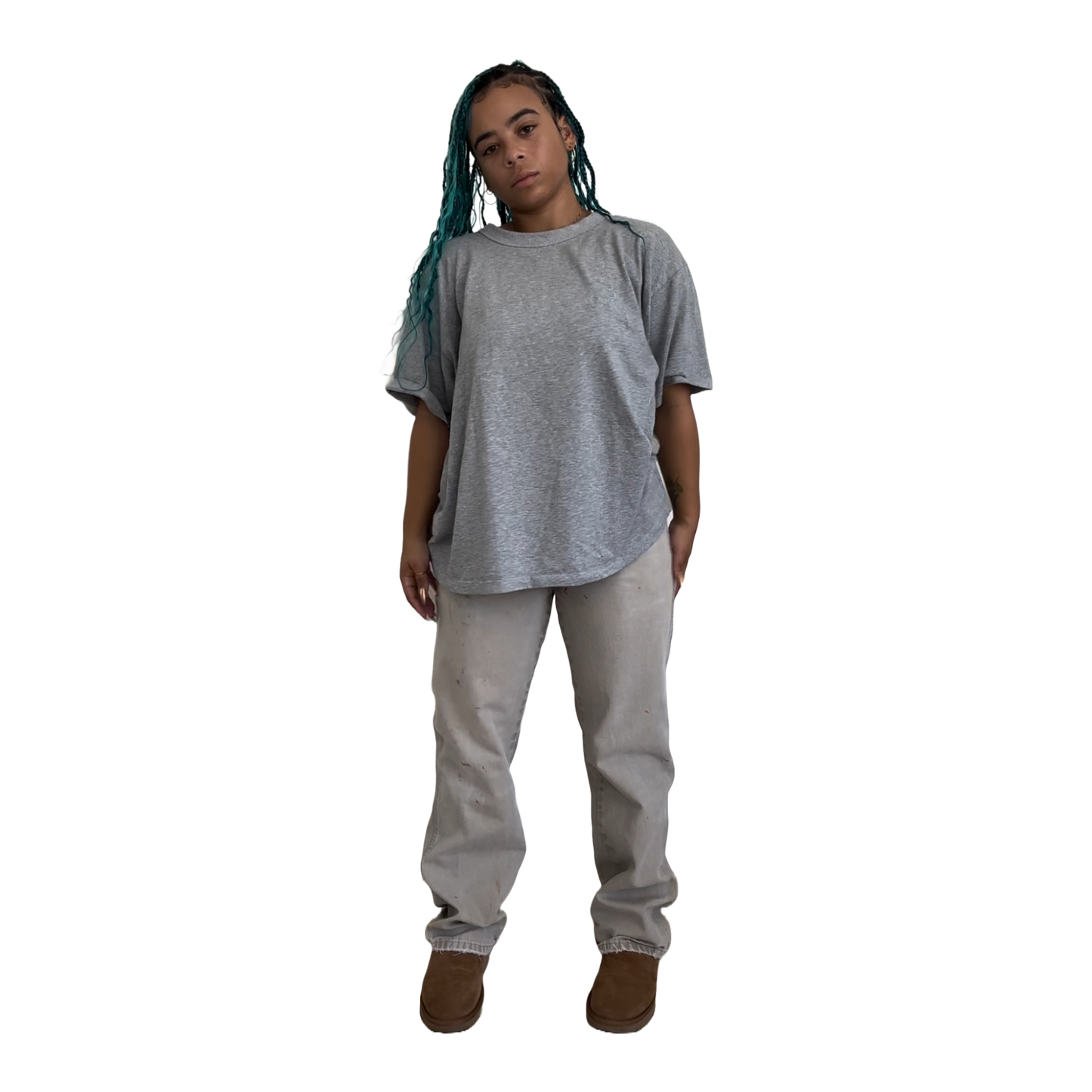 Distressed Light Stone Dickies Pant