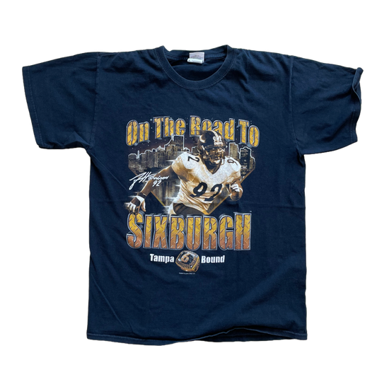 2009 Pittsburgh Steelers James Harrison 'On the Road to Sixburgh' T-Shirt