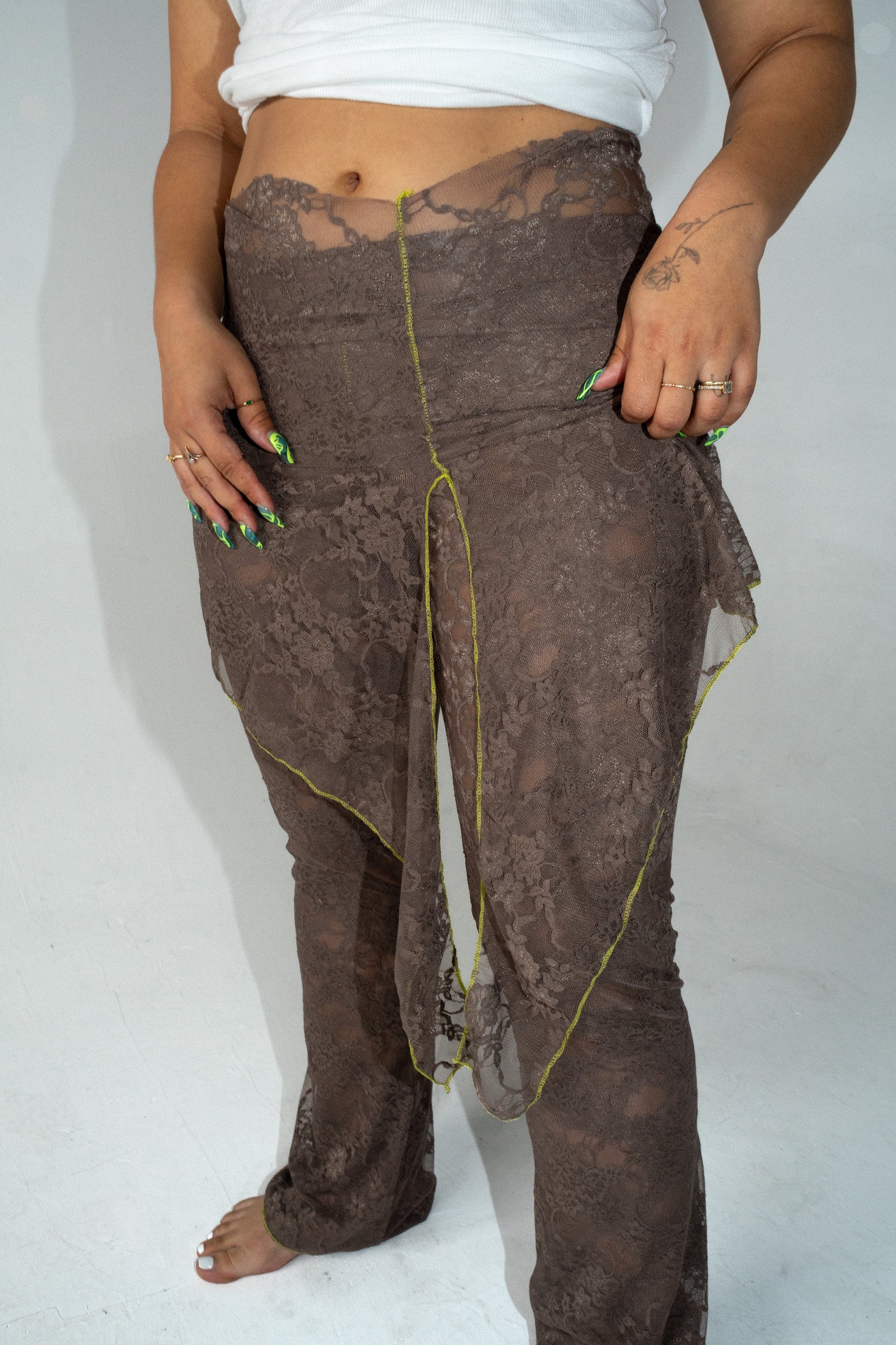 The Lace Pant - Smokey Taupe