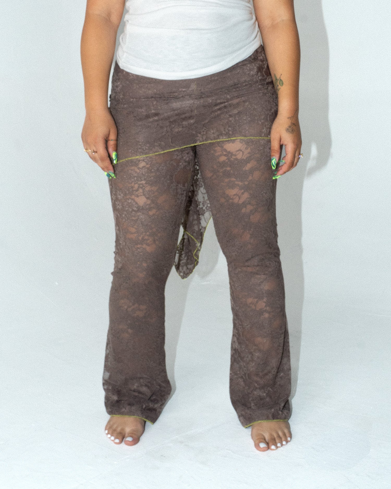 The Lace Pant - Smokey Taupe